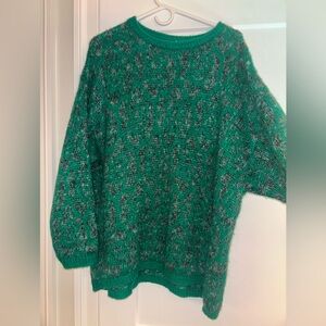 Vintage Benetton Green & Grey Patterned Sweater